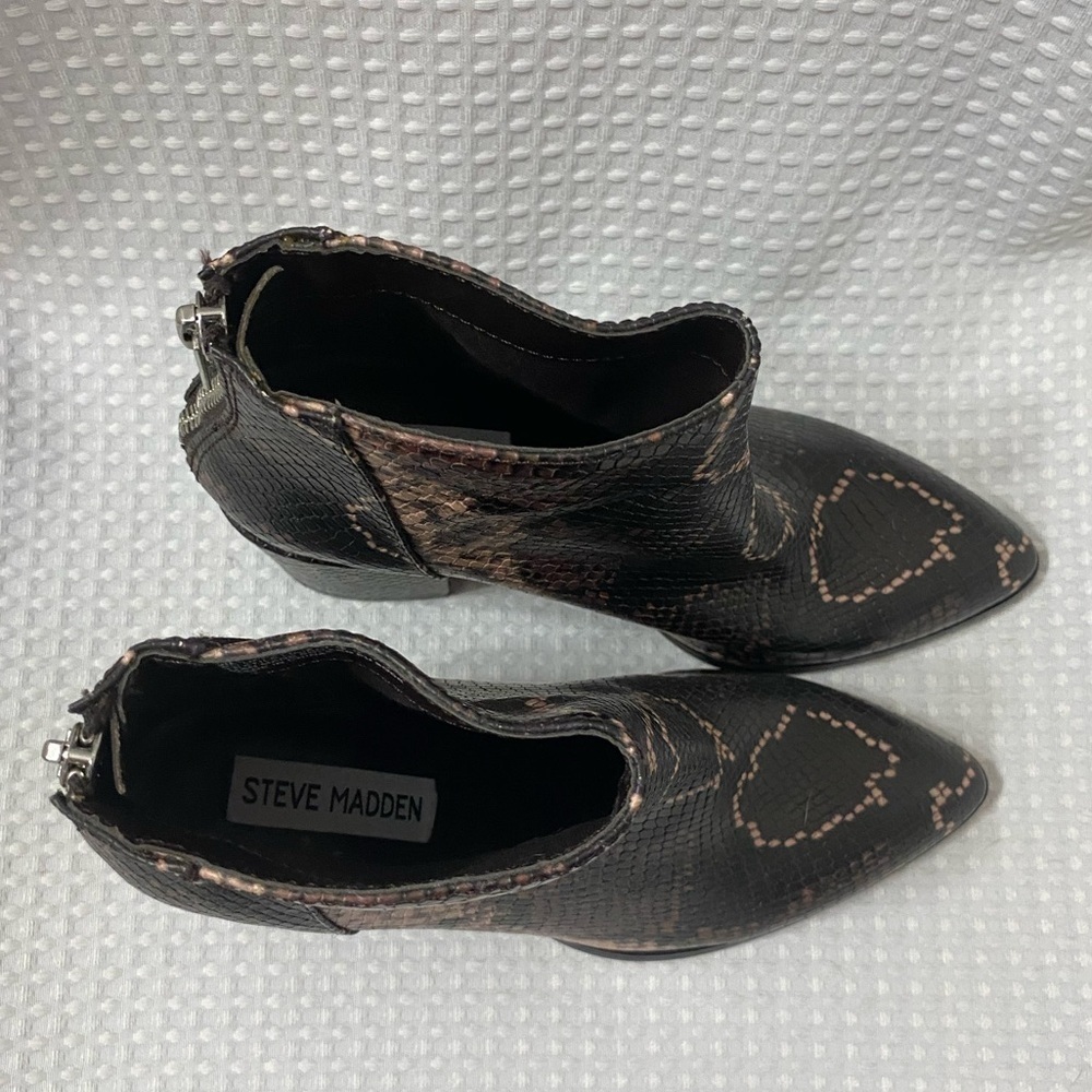 Steve Madden Jillian Snake Print Booties - Picture 5 of 8